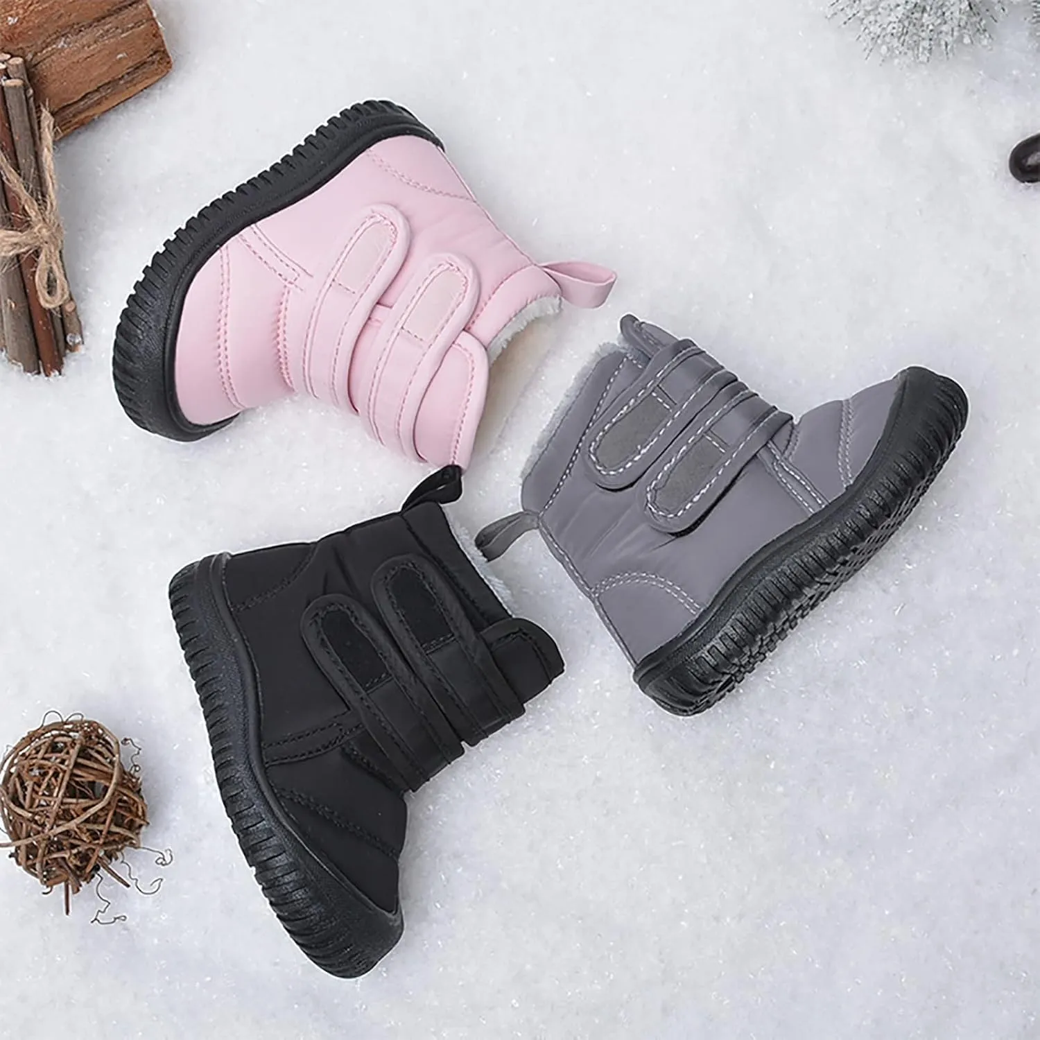 Hook Loop Low Cut Boots Cloth Snow Boots Kids Winter Shoes Girls Boys Outdoor Boots Kids Insulated Rain Boots for Girls