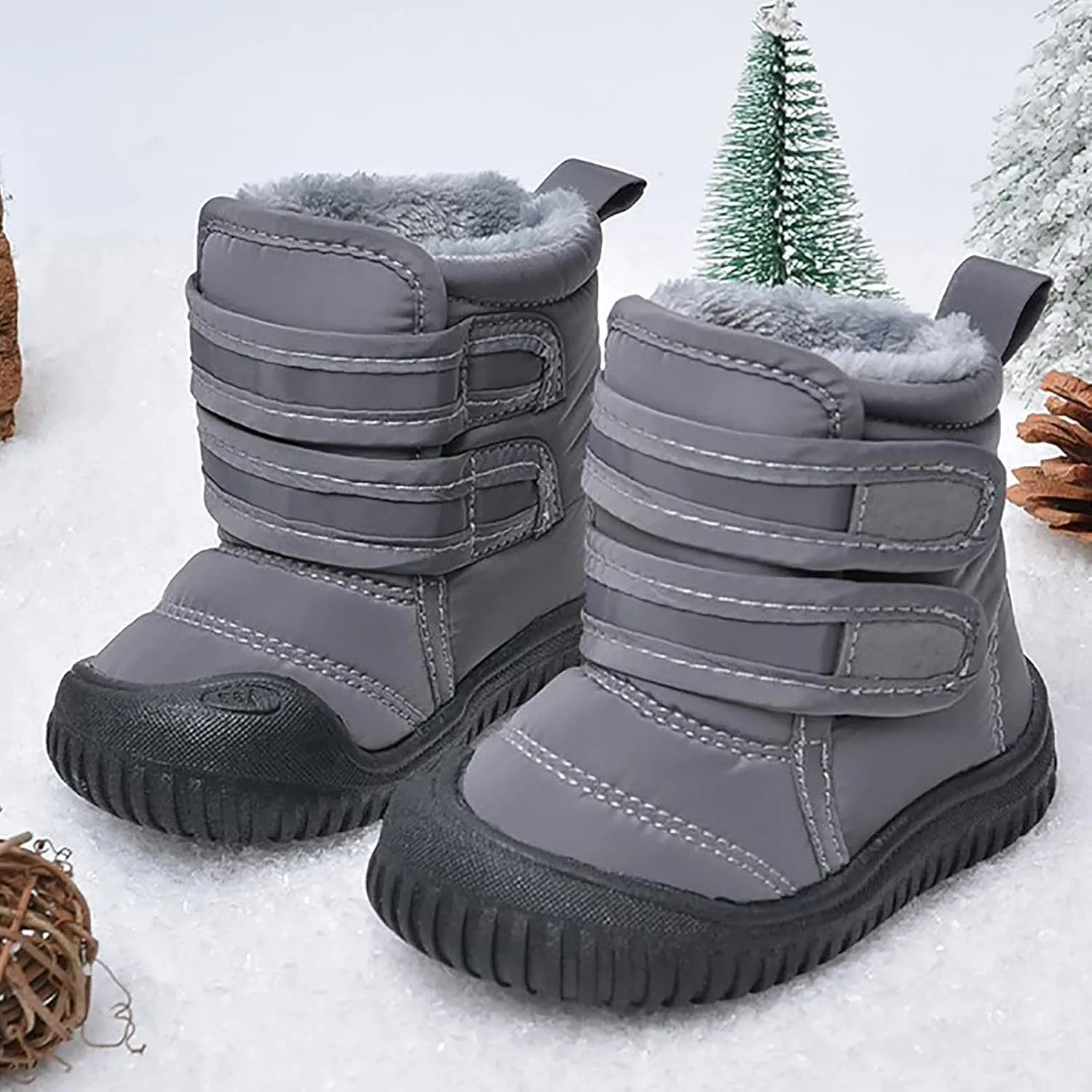 Hook Loop Low Cut Boots Cloth Snow Boots Kids Winter Shoes Girls Boys Outdoor Boots Kids Insulated Rain Boots for Girls