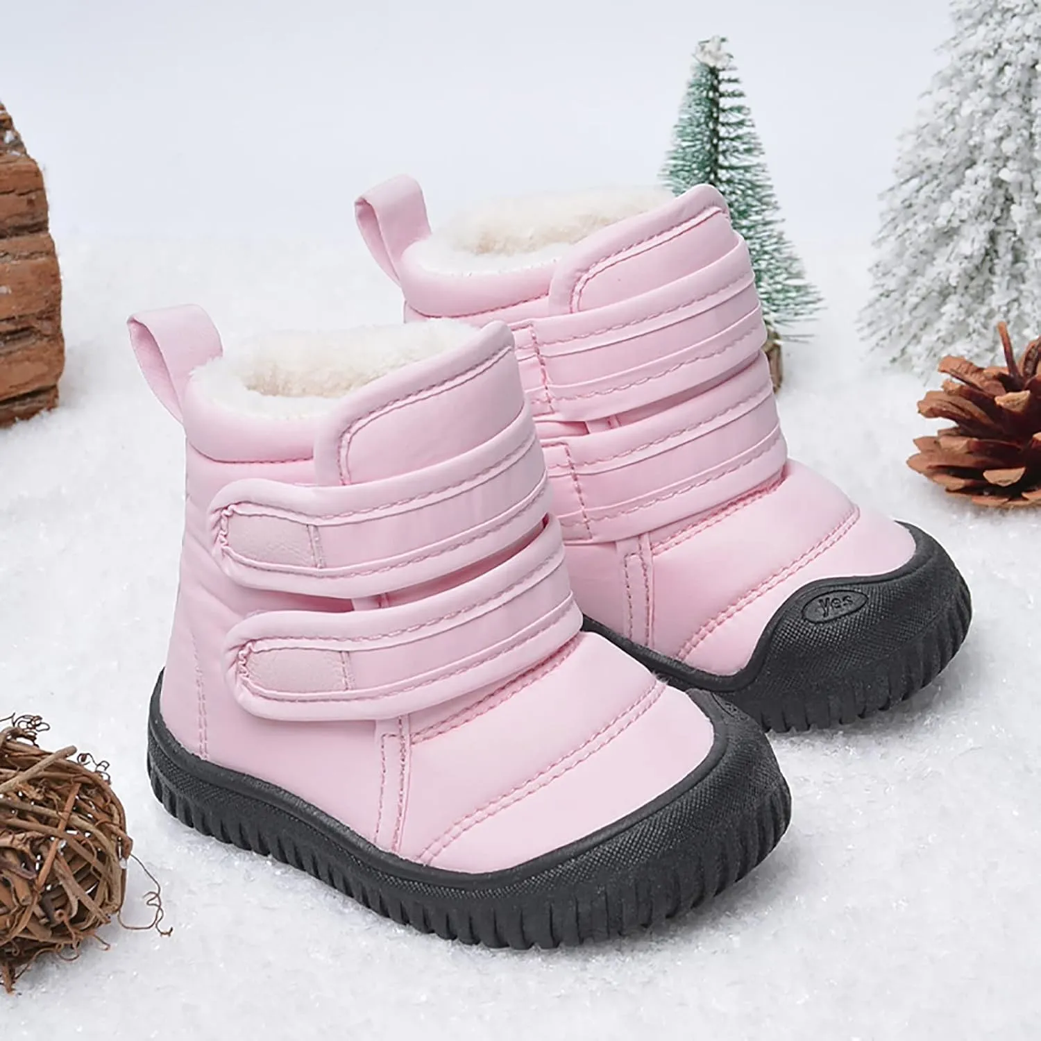 Hook Loop Low Cut Boots Cloth Snow Boots Kids Winter Shoes Girls Boys Outdoor Boots Kids Insulated Rain Boots for Girls