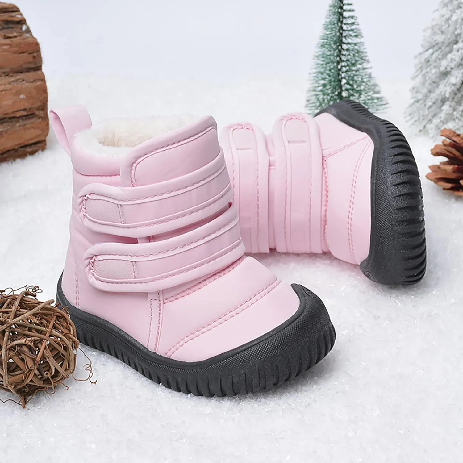 Hook Loop Low Cut Boots Cloth Snow Boots Kids Winter Shoes Girls Boys Outdoor Boots Kids Insulated Rain Boots for Girls