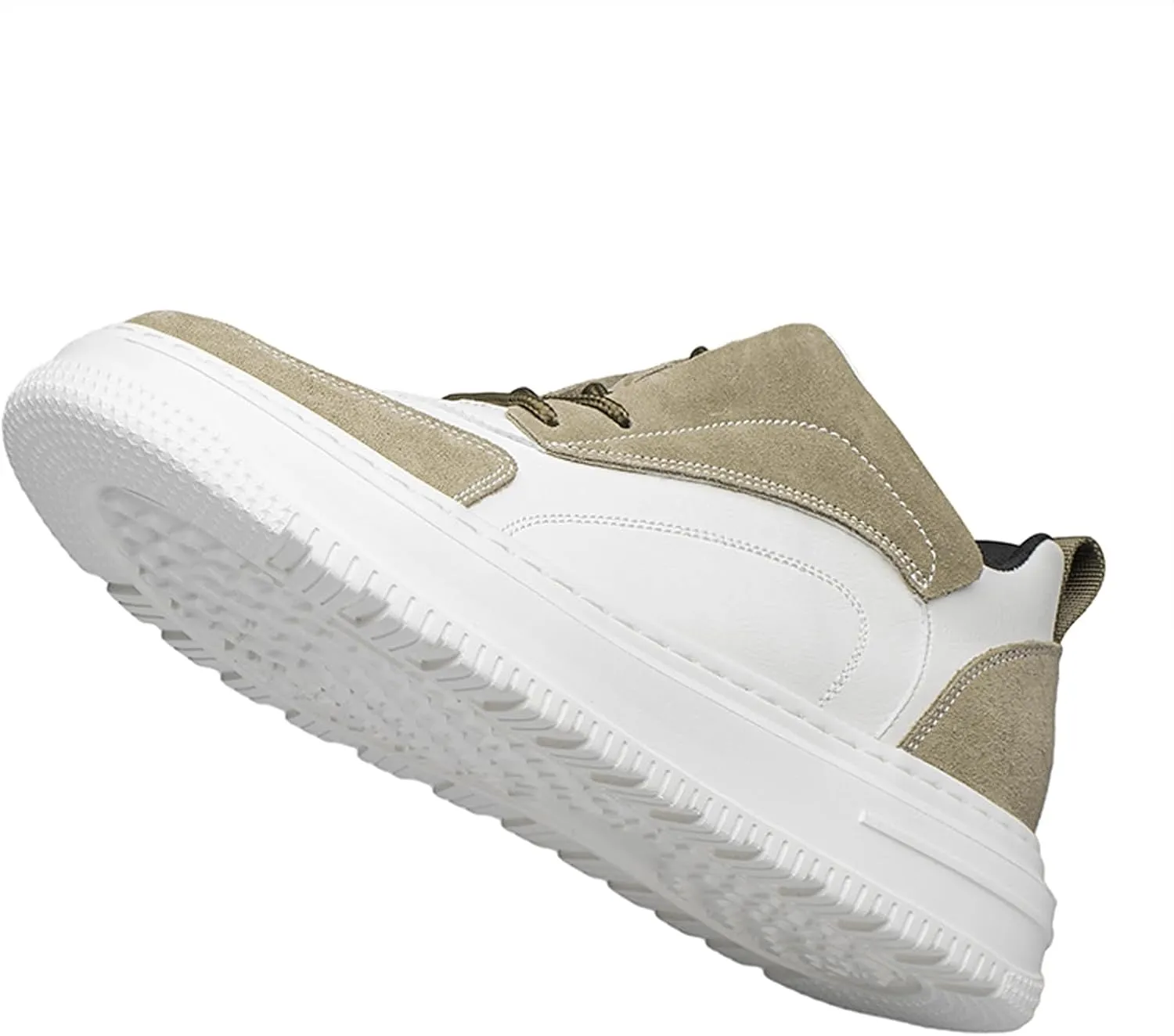 ihinzry Mens Elevator Sneakers Invisible Height Increasing 2.40 Inches Taller Suede Leather Elevator Shoes Lace up Casual Sports Shoes Men's Fashion Sneakers