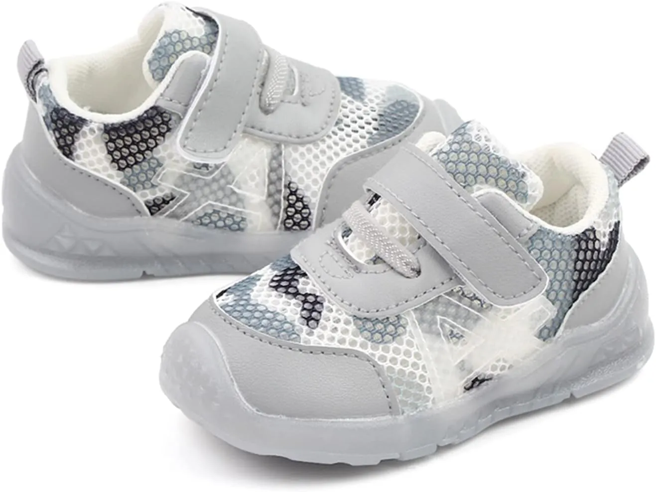 Infant Boys Girls Running Shoes Sneakers Sport Shoes Mesh Breathable Hook Loop Non Slip Soft Sole Shoes