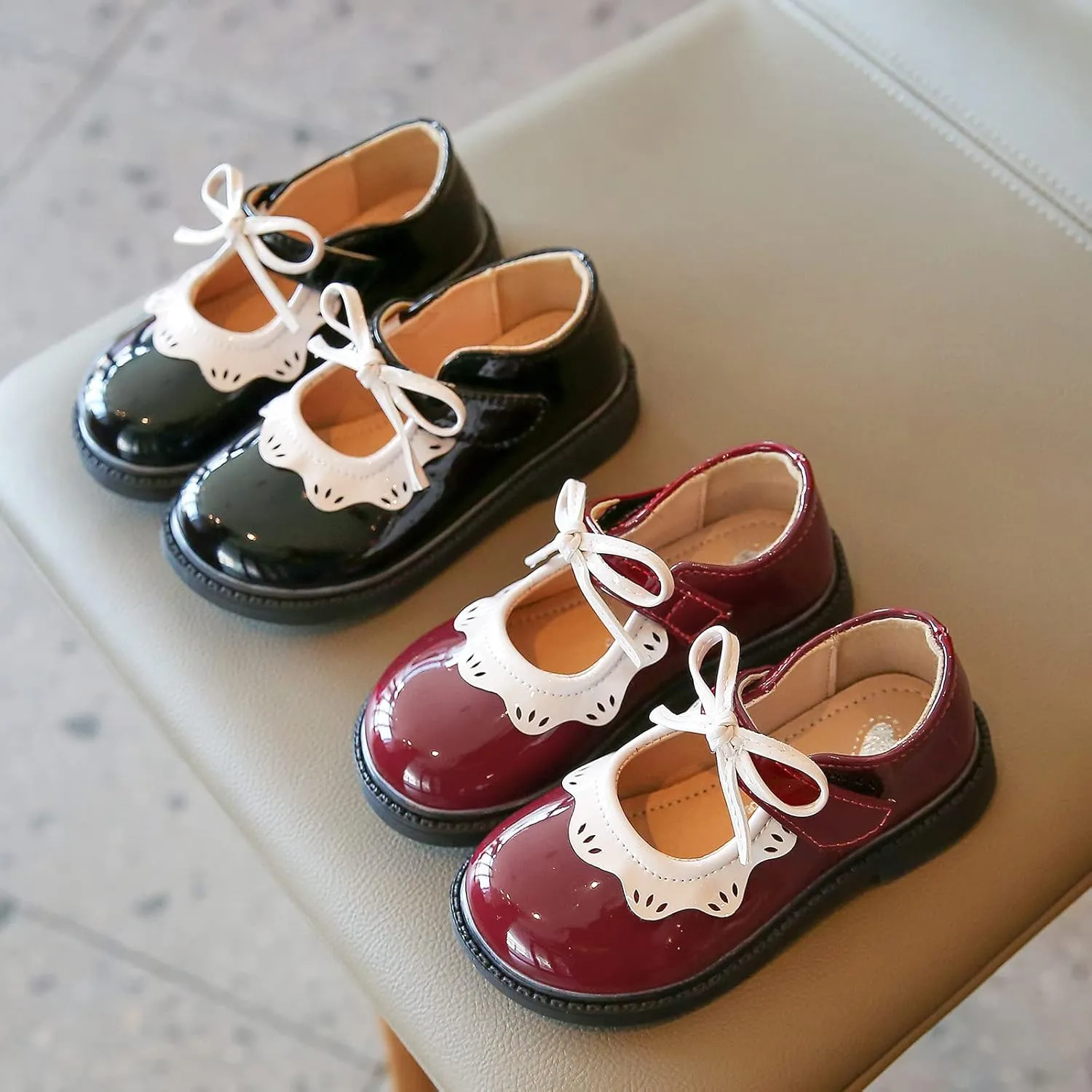 Jelly Shoes for Girls Size 9 Toddler Little Girl Oxfords Dress Shoes Casual Slip on Ballet Flat Oink Slides
