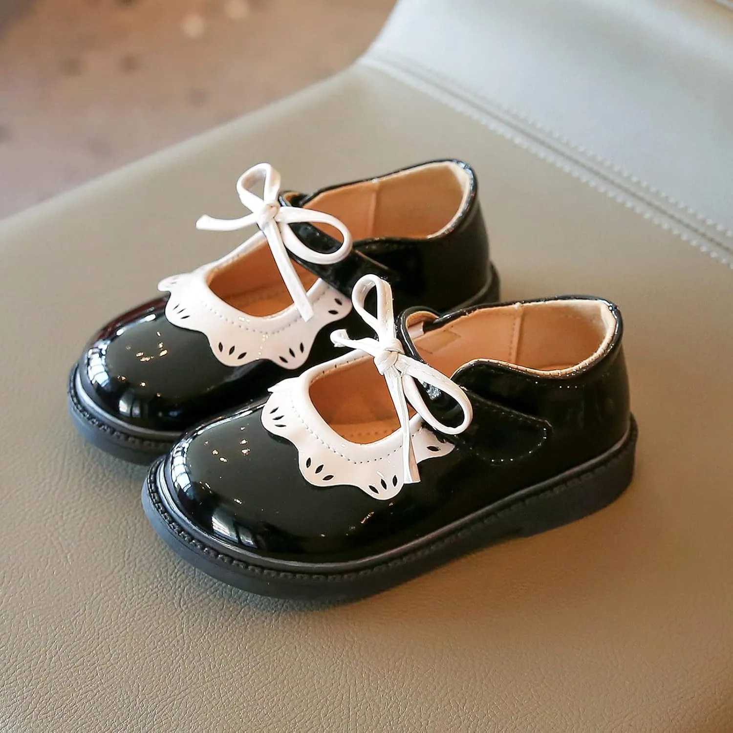 Jelly Shoes for Girls Size 9 Toddler Little Girl Oxfords Dress Shoes Casual Slip on Ballet Flat Oink Slides