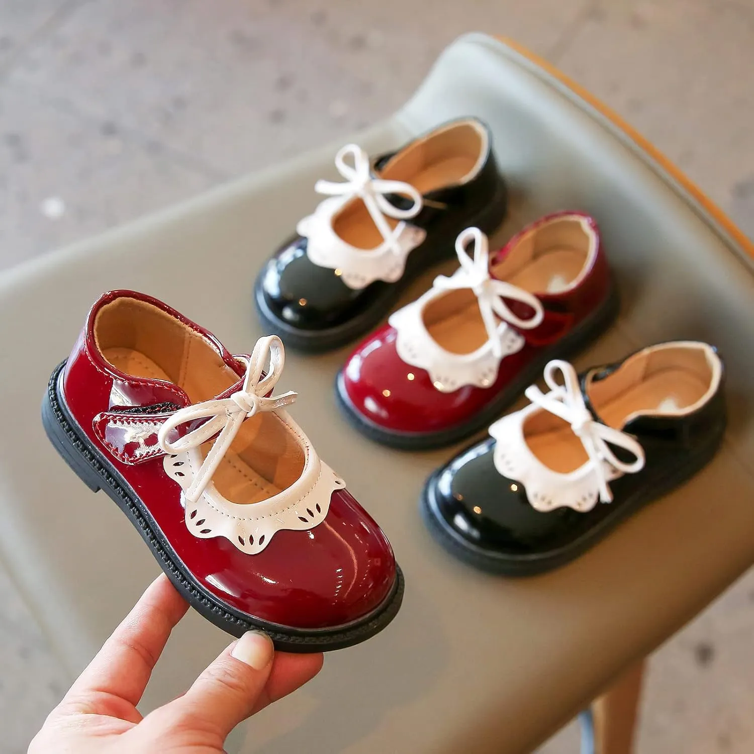 Jelly Shoes for Girls Size 9 Toddler Little Girl Oxfords Dress Shoes Casual Slip on Ballet Flat Oink Slides