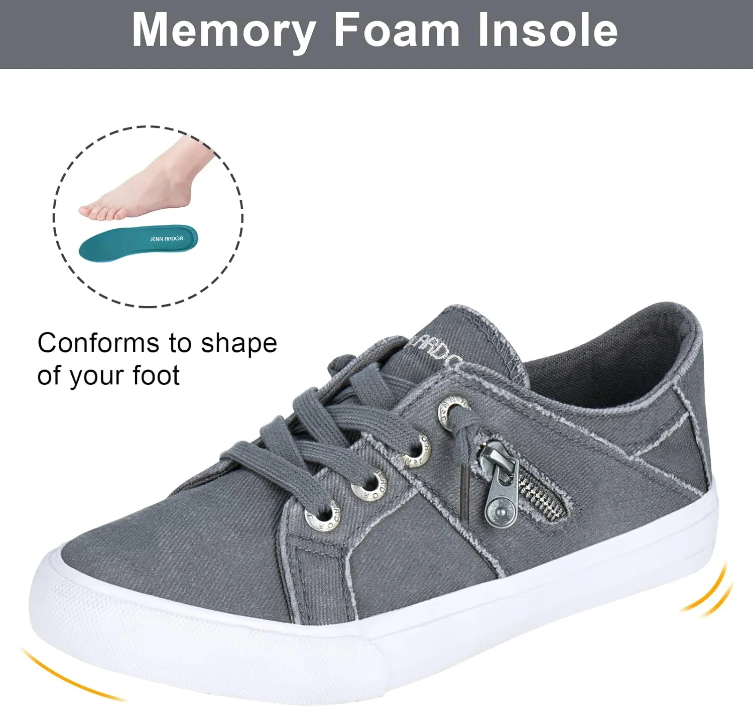 JENN ARDOR Womens Fashion Sneakers Slip On Shoes Women Sneakers Canvas Shoes Womens Tennis Comfortable Walking Flats for Womens Casual Shoes