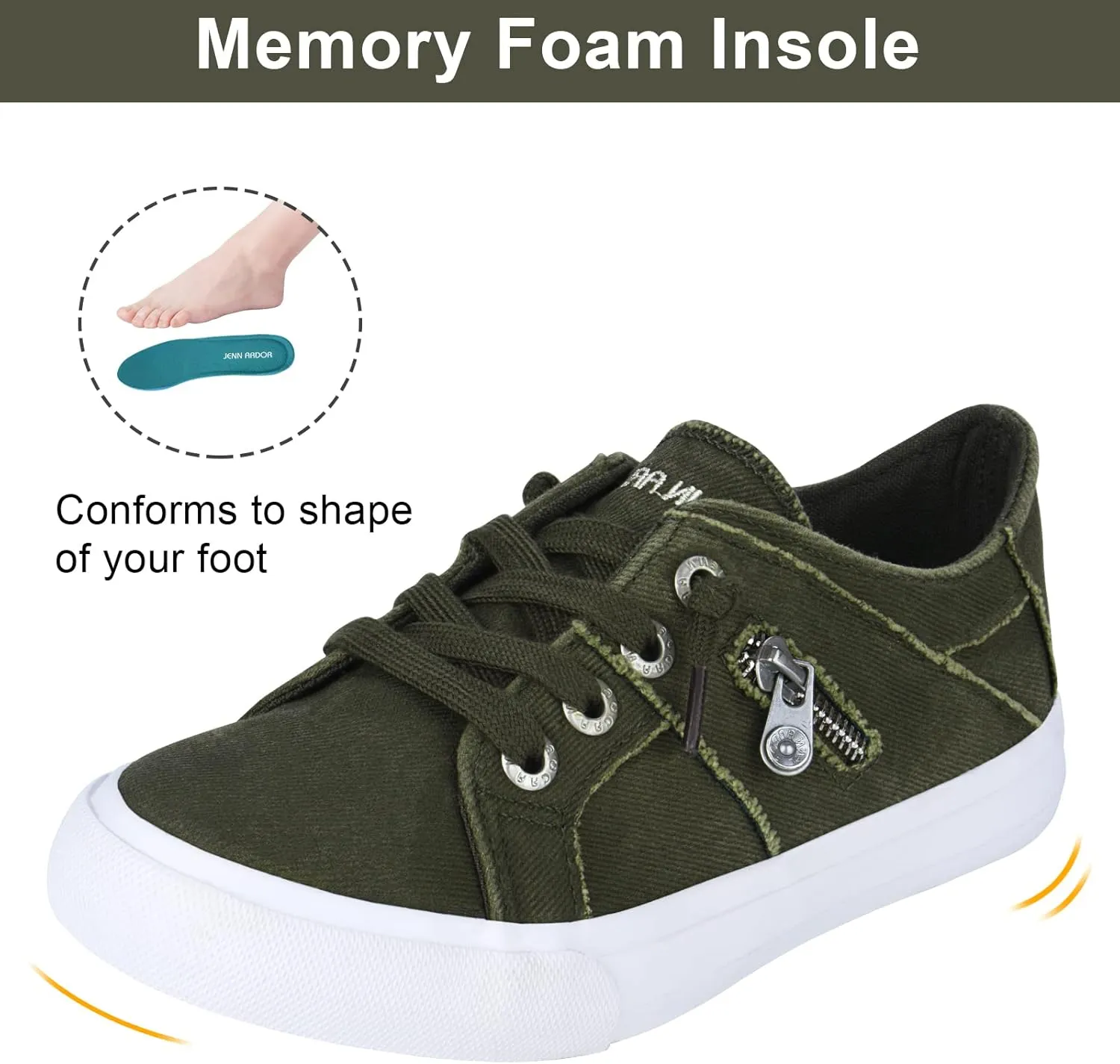 JENN ARDOR Womens Fashion Sneakers Slip On Shoes Women Sneakers Canvas Shoes Womens Tennis Comfortable Walking Flats for Womens Casual Shoes