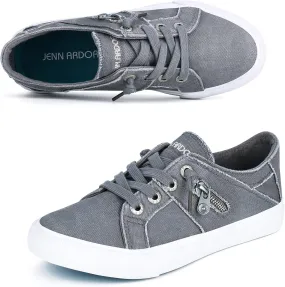 JENN ARDOR Womens Fashion Sneakers Slip On Shoes Women Sneakers Canvas Shoes Womens Tennis Comfortable Walking Flats for Womens Casual Shoes