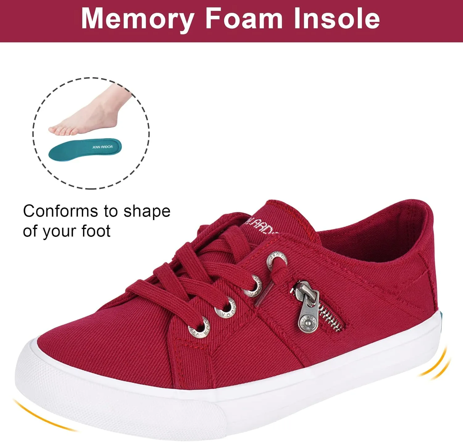 JENN ARDOR Womens Fashion Sneakers Slip On Shoes Women Sneakers Canvas Shoes Womens Tennis Comfortable Walking Flats for Womens Casual Shoes