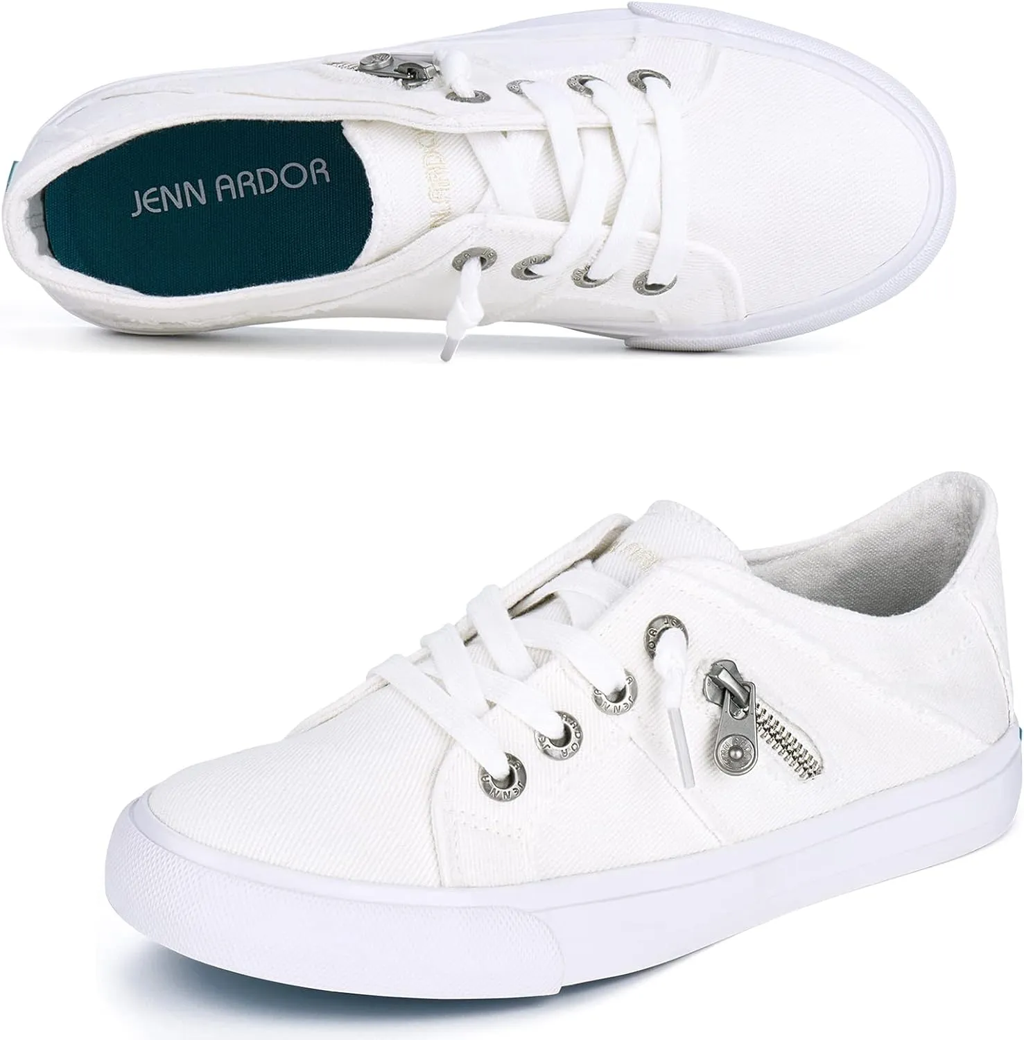JENN ARDOR Womens Fashion Sneakers Slip On Shoes Women Sneakers Canvas Shoes Womens Tennis Comfortable Walking Flats for Womens Casual Shoes