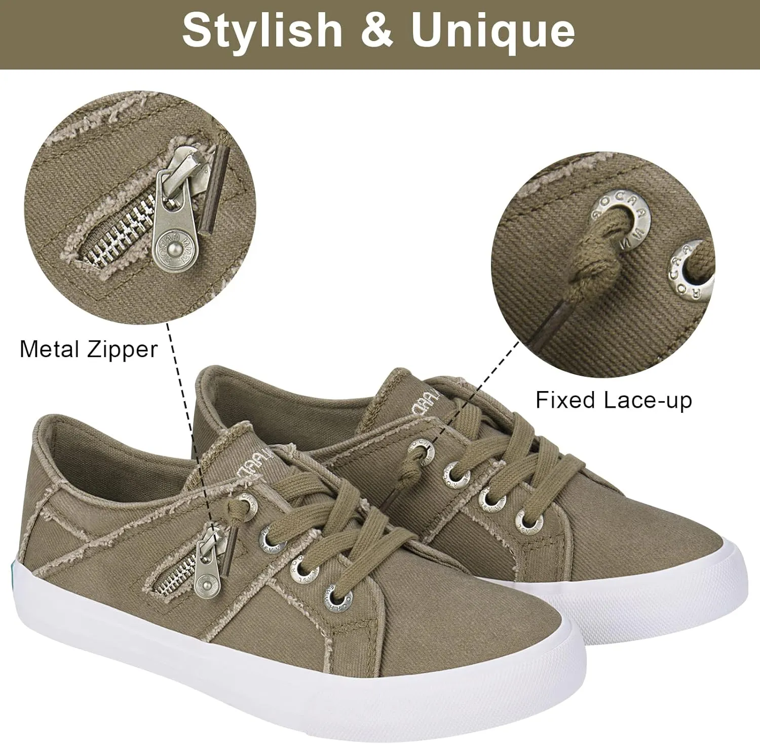 JENN ARDOR Womens Fashion Sneakers Slip On Shoes Women Sneakers Canvas Shoes Womens Tennis Comfortable Walking Flats for Womens Casual Shoes