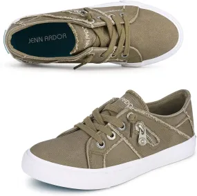 JENN ARDOR Womens Fashion Sneakers Slip On Shoes Women Sneakers Canvas Shoes Womens Tennis Comfortable Walking Flats for Womens Casual Shoes