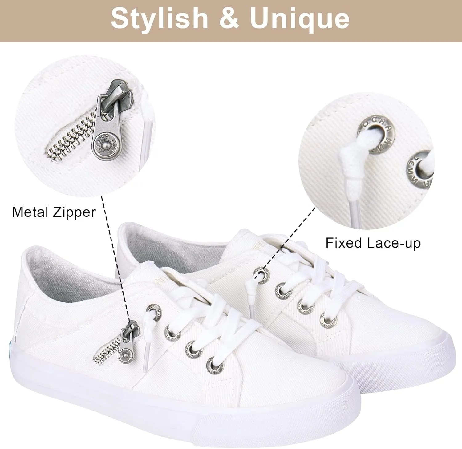 JENN ARDOR Womens Fashion Sneakers Slip On Shoes Women Sneakers Canvas Shoes Womens Tennis Comfortable Walking Flats for Womens Casual Shoes