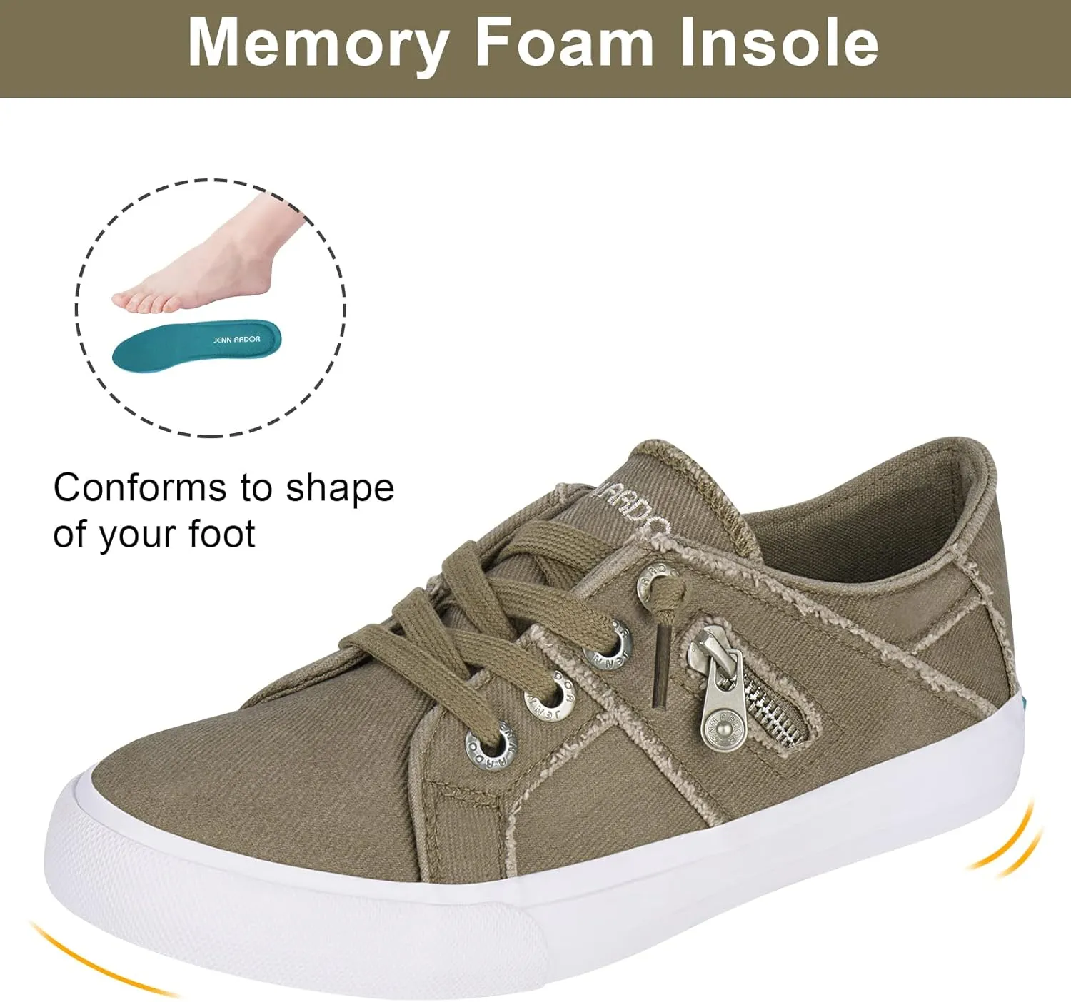 JENN ARDOR Womens Fashion Sneakers Slip On Shoes Women Sneakers Canvas Shoes Womens Tennis Comfortable Walking Flats for Womens Casual Shoes