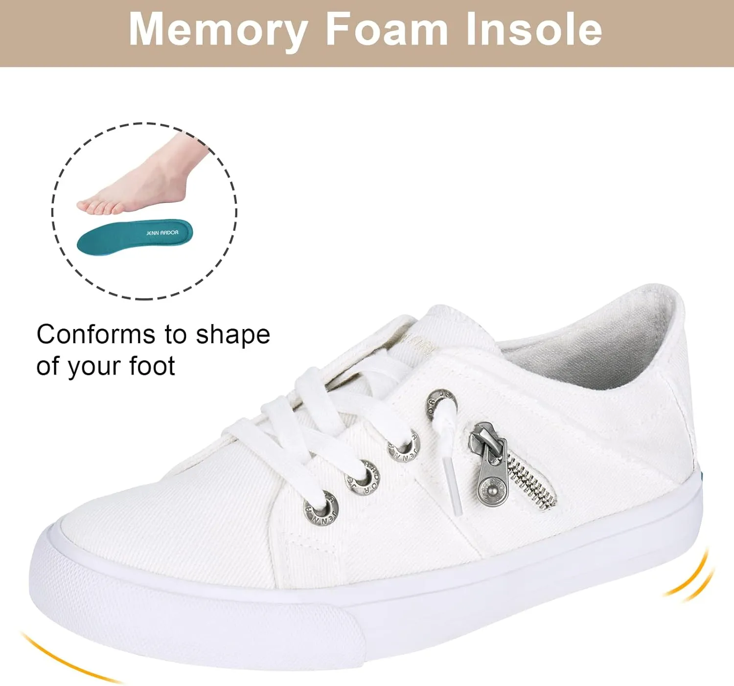 JENN ARDOR Womens Fashion Sneakers Slip On Shoes Women Sneakers Canvas Shoes Womens Tennis Comfortable Walking Flats for Womens Casual Shoes