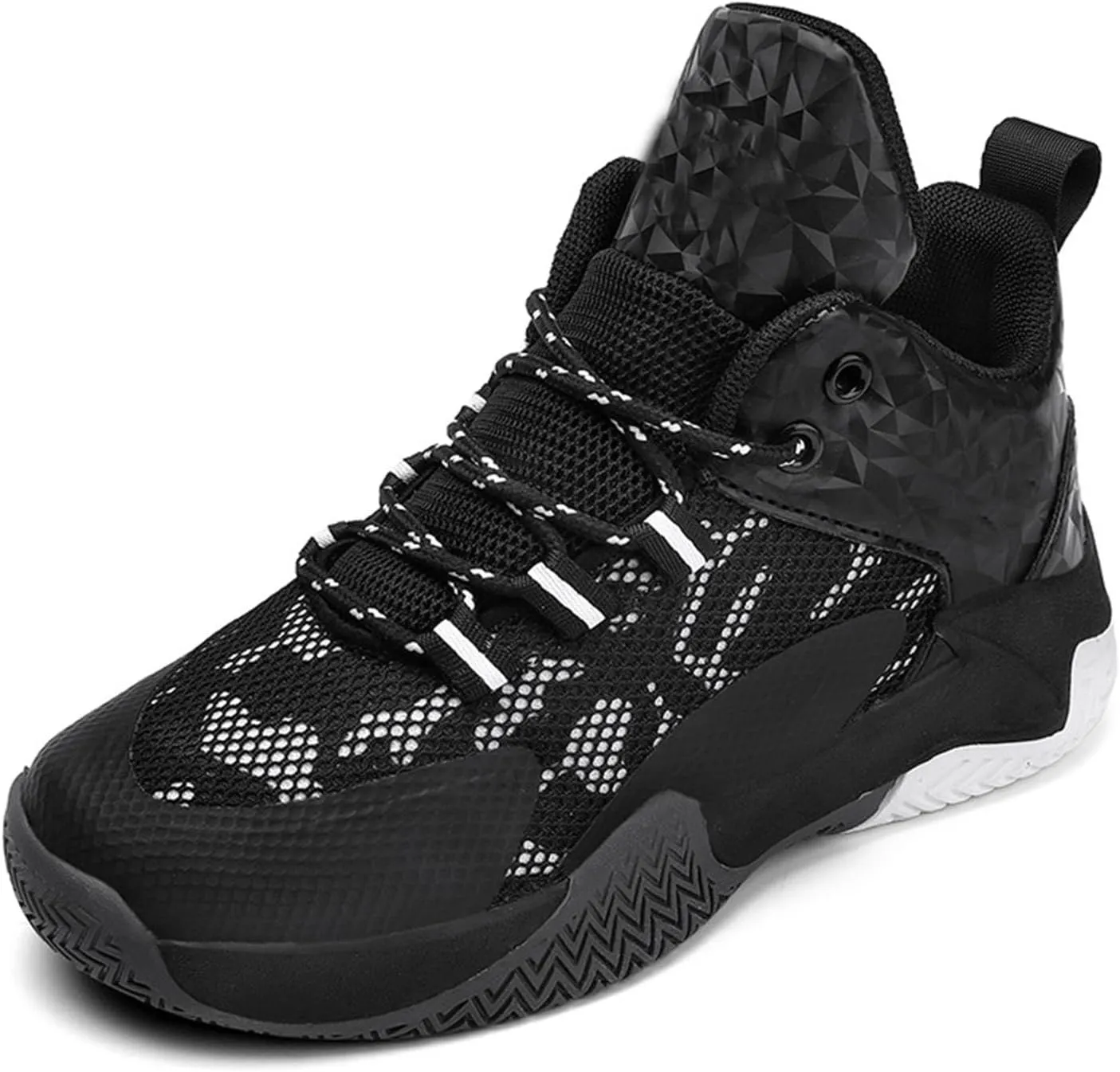 Kid's Basketball High Top Sneakers Boys Girls Comfort Lace-Up Breathable Walking Slip On Sneakers Sports Running Shoes