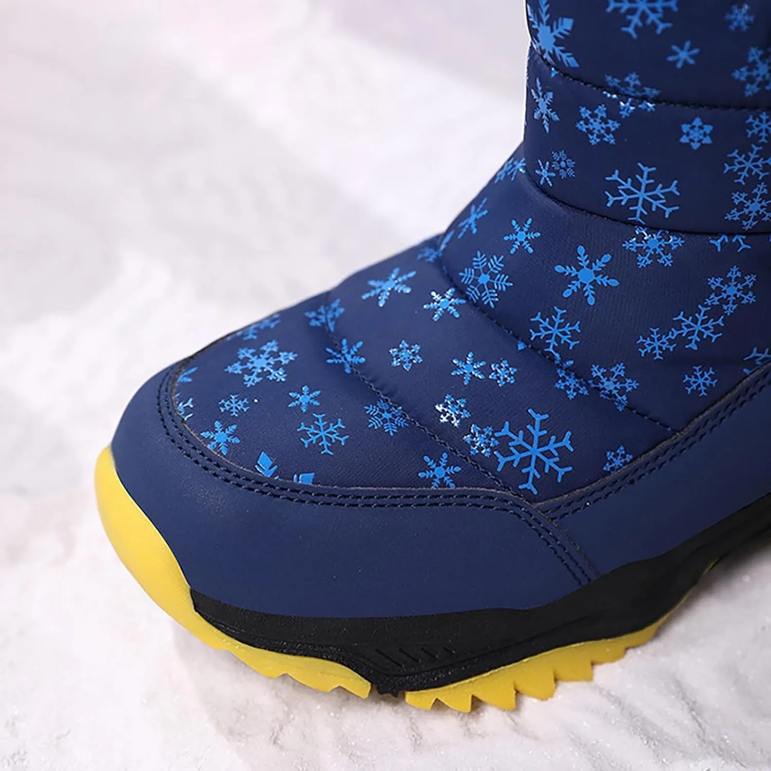 Kids Boy Girl Snow Boots Winter Outdoor Water Proof with Fr Lined Cold-Weather Mid Calf Snow Slip esistant Boots