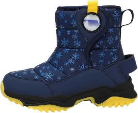 Kids Boy Girl Snow Boots Winter Outdoor Water Proof with Fr Lined Cold-Weather Mid Calf Snow Slip esistant Boots