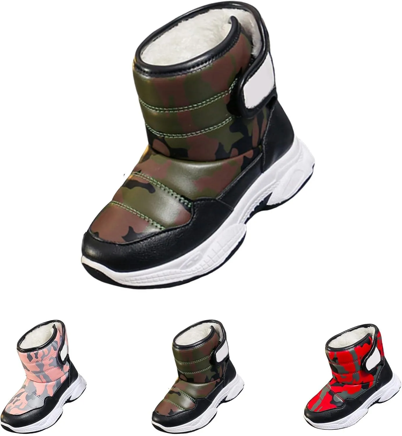 Kids Chunky Warm Snow Boots Boys Girls Winter Waterroof Outdoor Slip esistant Cold Weather Comfy Fuzzy Boots Girls
