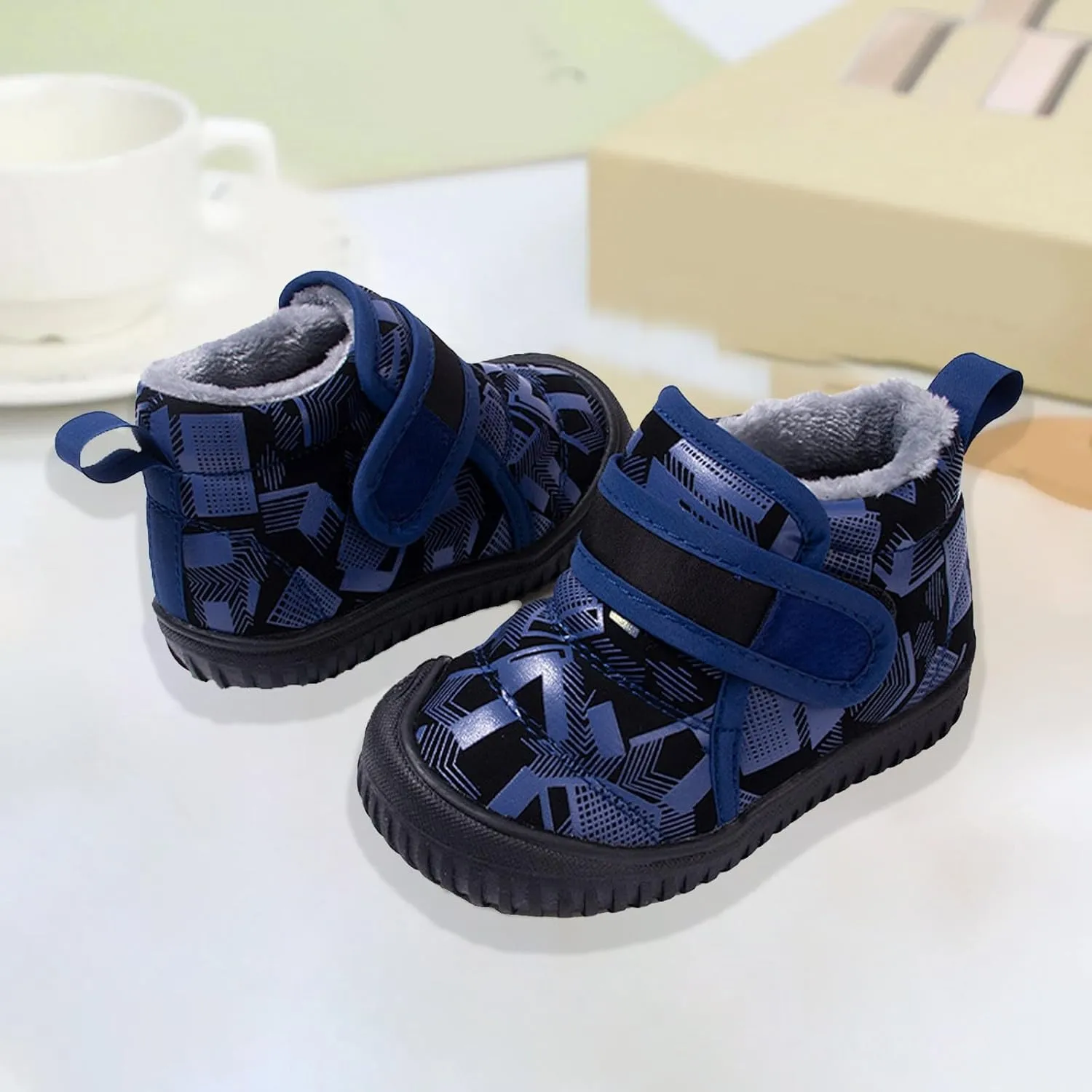 Kids Fuzzy Snow Sport Shoes Fr Lined Open Toe Non Slip Shoes Boys Girls Outdoor Ski Cotton Booties Fashion Loafers