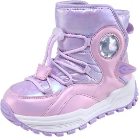 Kids Girls Thickened Warm Snow Boots Insulated Faux Fr Comfort Cozy Lined Water-esistant Non-Slip Riding Boots