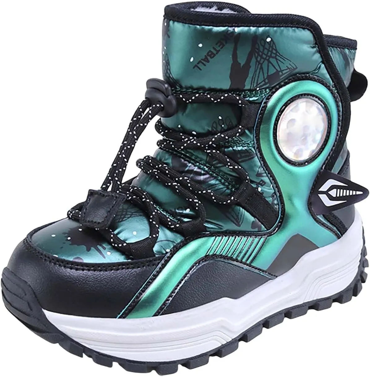 Kids Girls Thickened Warm Snow Boots Insulated Faux Fr Lined Water-esistant Non-Slip Little Sparkly Boots Girls