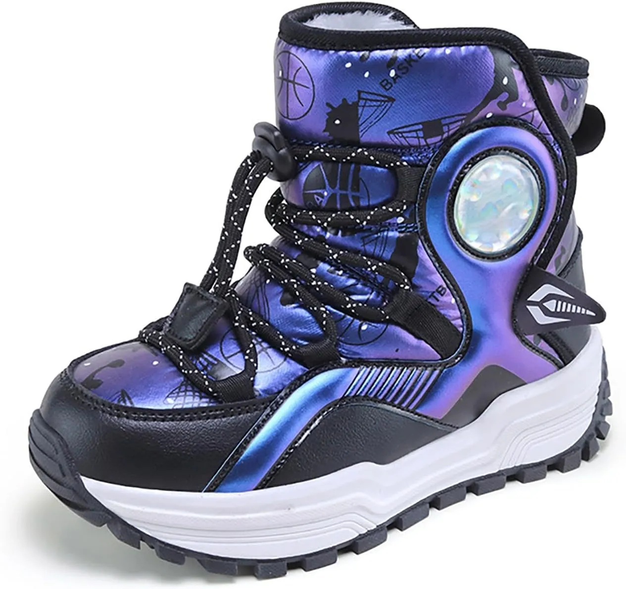 Kids Girls Thickened Warm Snow Boots Insulated Faux Fr Lined Water-esistant Non-Slip Little Sparkly Boots Girls