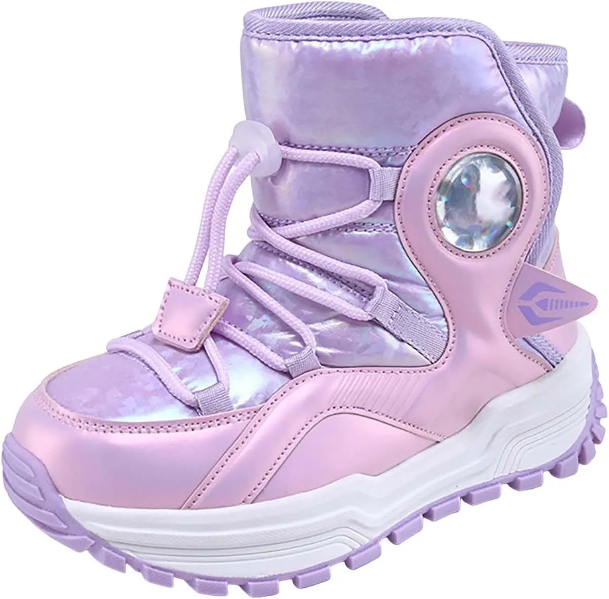 Kids Girls Thickened Warm Snow Boots Insulated Faux Fr Lined Water-esistant Non-Slip Winter Size 5 Girls Shoes
