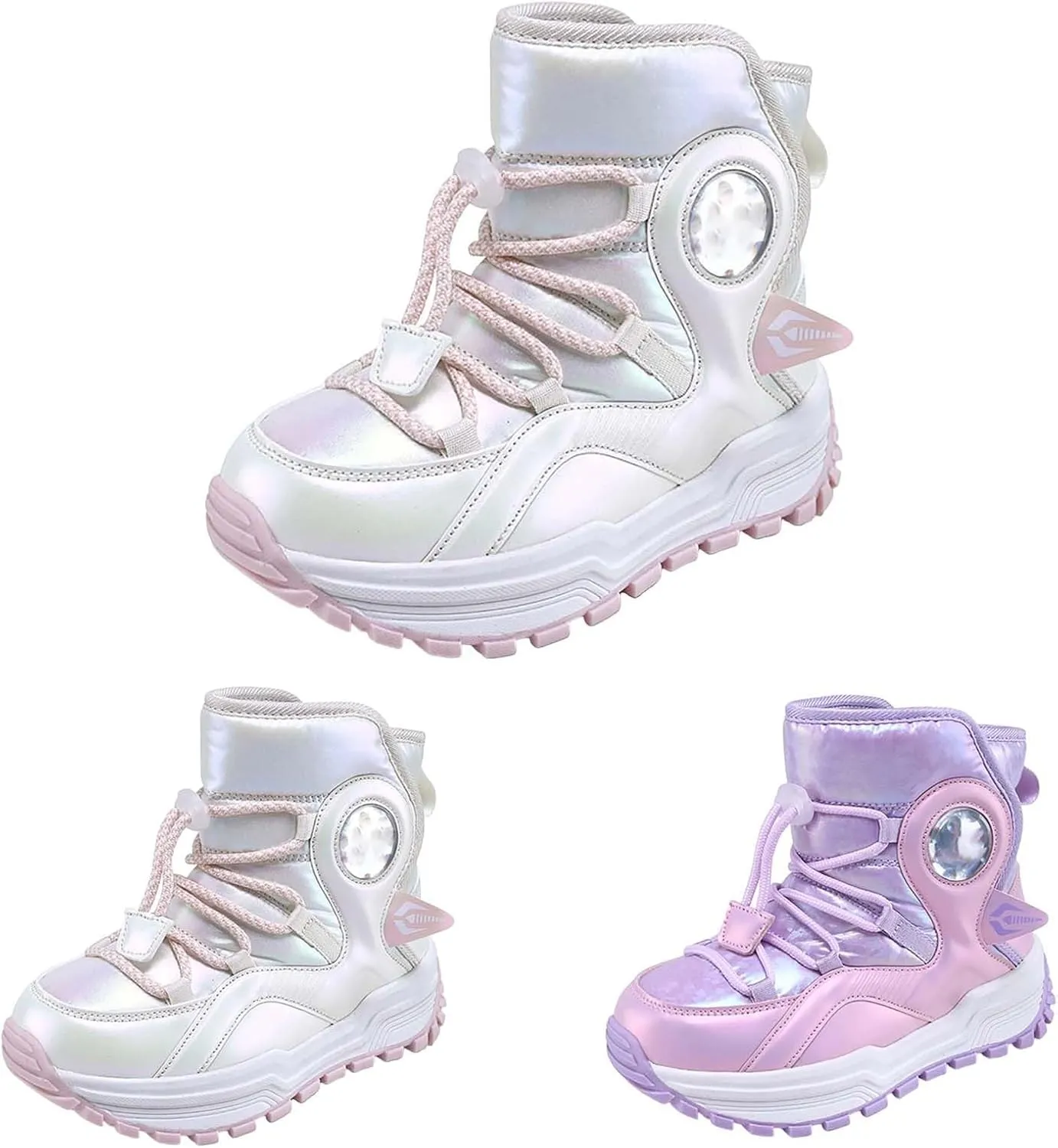 Kids Girls Thickened Warm Snow Boots Insulated Faux Fr Lined Water-esistant Non-Slip Winter Size 5 Girls Shoes
