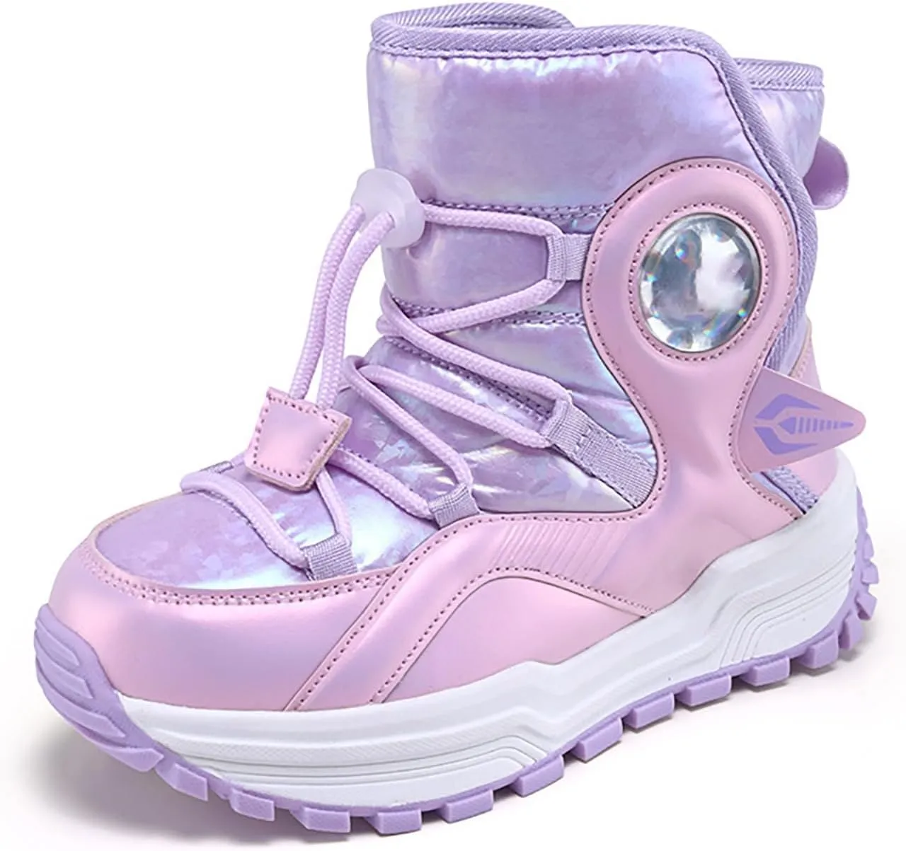 Kids Girls Thickened Warm Snow Boots Insulated Faux Fr Lined Water-esistant Non-Slip Winter Size 5 Girls Shoes