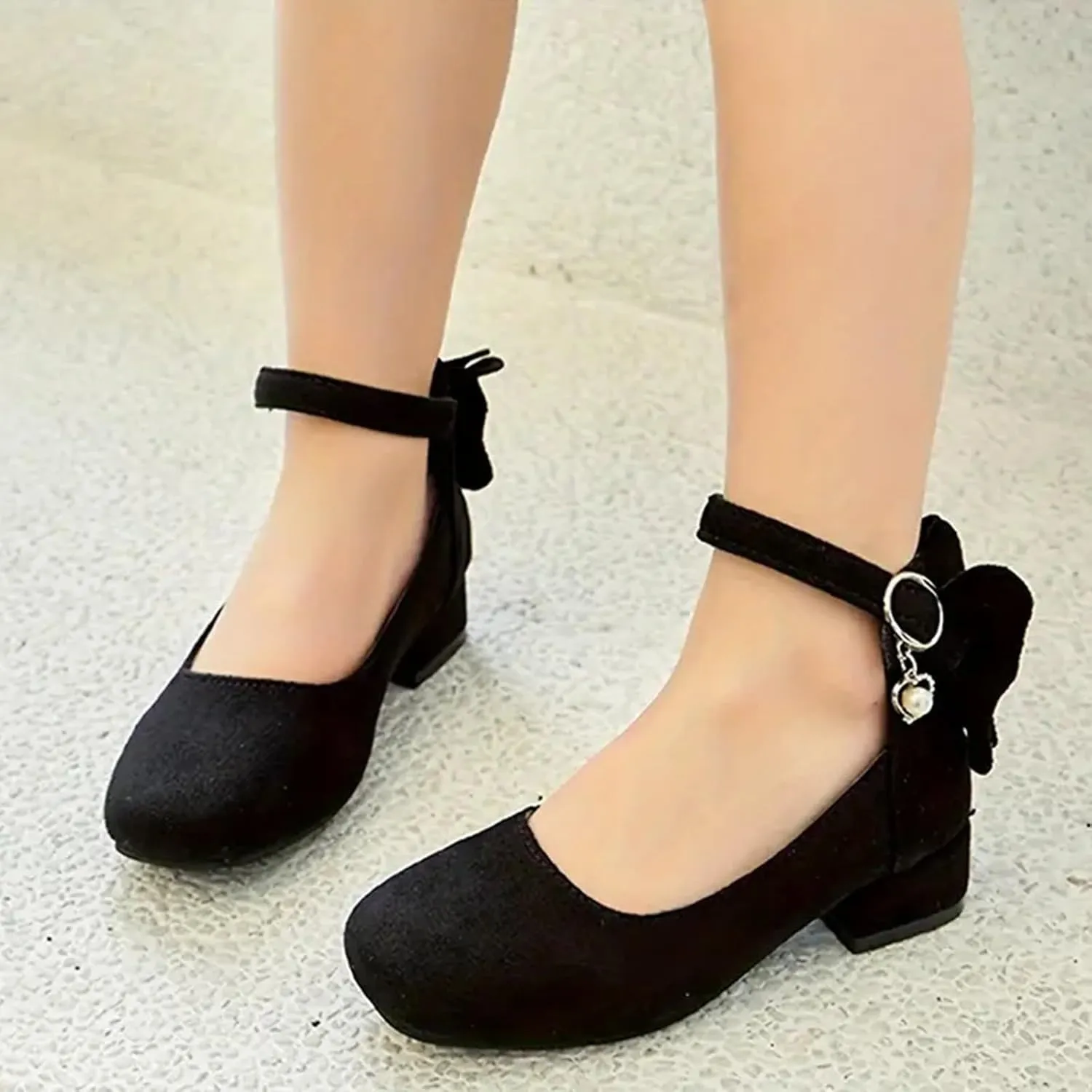 Kids Hiking Shoes Children Shoes Thick High Heel Sandals Fashionable Diamond Bow Small High Heel Toddler Slide