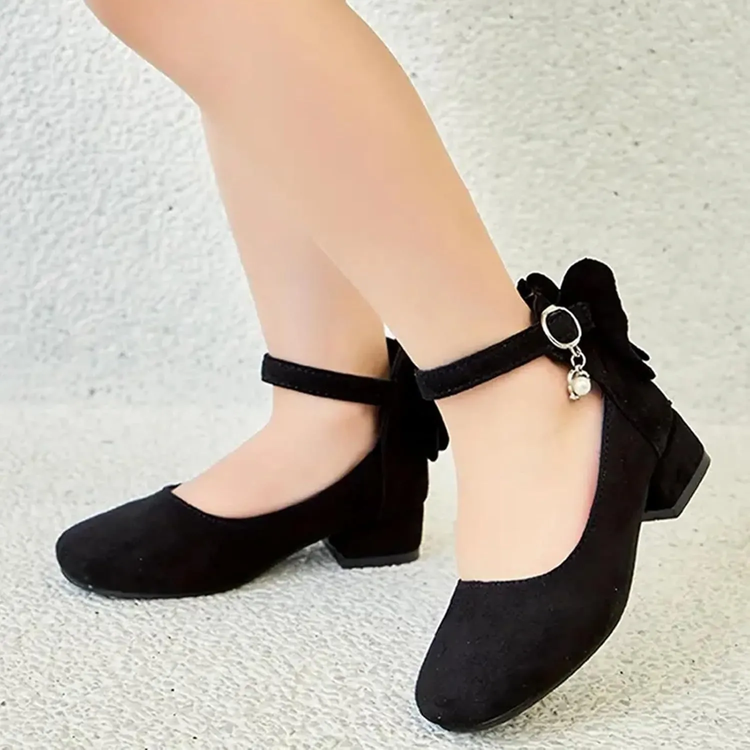 Kids Hiking Shoes Children Shoes Thick High Heel Sandals Fashionable Diamond Bow Small High Heel Toddler Slide