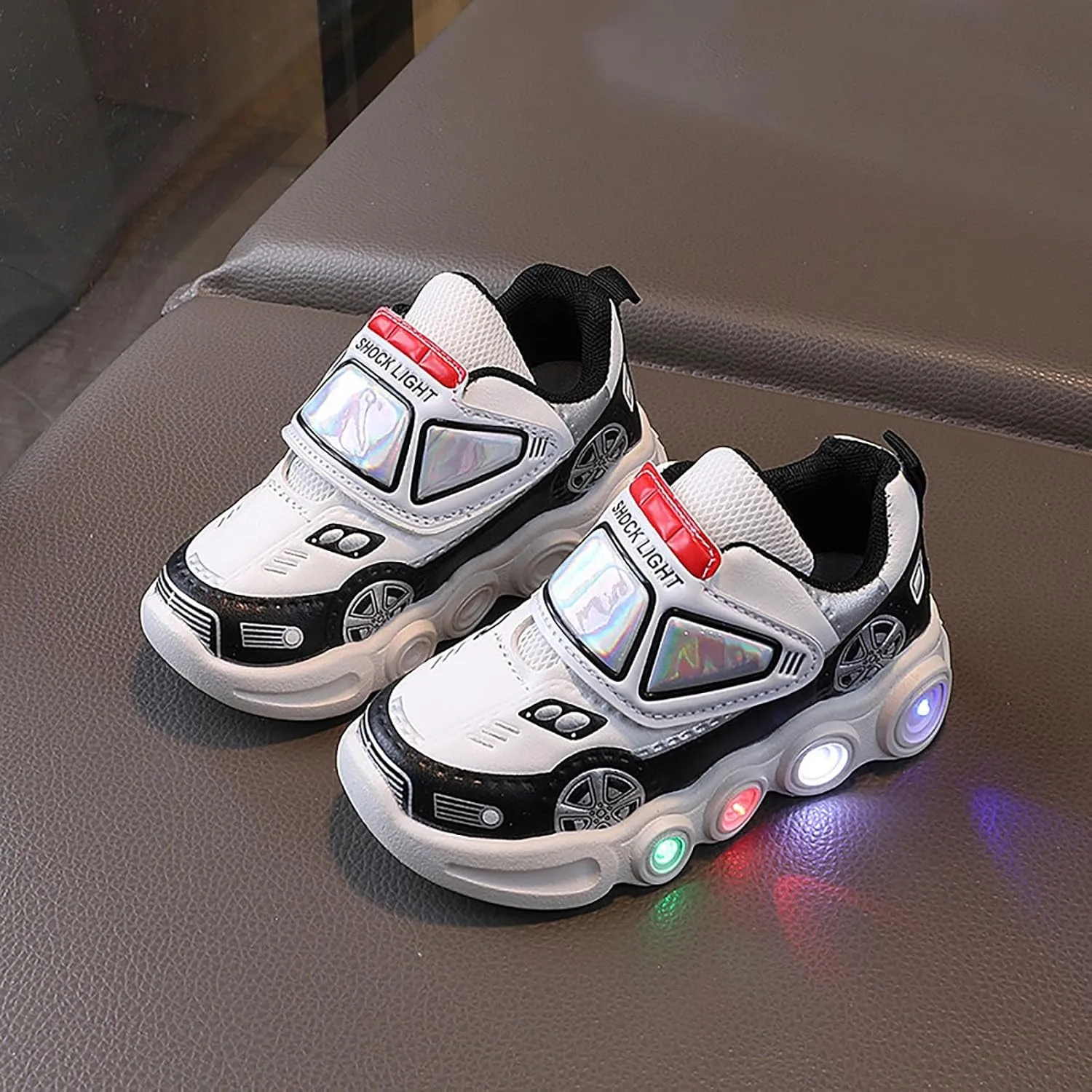 Kids Light Up Shoes Baby Toddler Boys Trainers Luminous Flashing Cartoon Athletic Running Non Slip Sport Sneaker