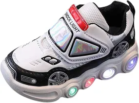 Kids Light Up Shoes Baby Toddler Boys Trainers Luminous Flashing Cartoon Athletic Running Non Slip Sport Sneaker