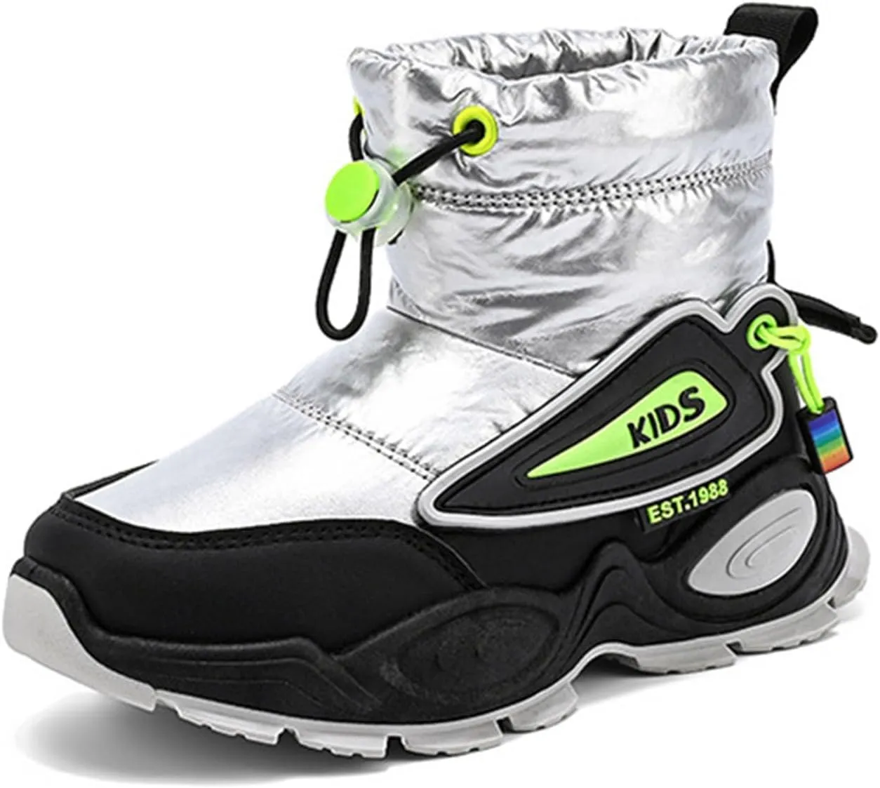 Kids Padded Snow Booties Baby Girls Boys Outdoor Warm Thick Boots Shoes Winter aterproof Comfy Non Slip Chunky Shoes