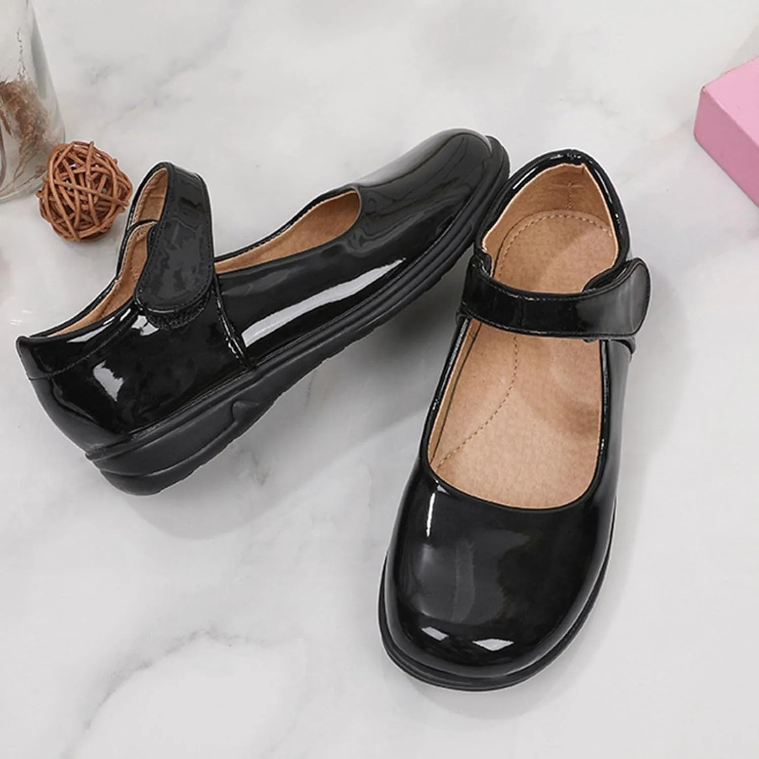 Kids Running Shoes Fashion Summer and Girls Leather Shoes Boots Student Dress Performance Hook Loop Slip On Comfortable