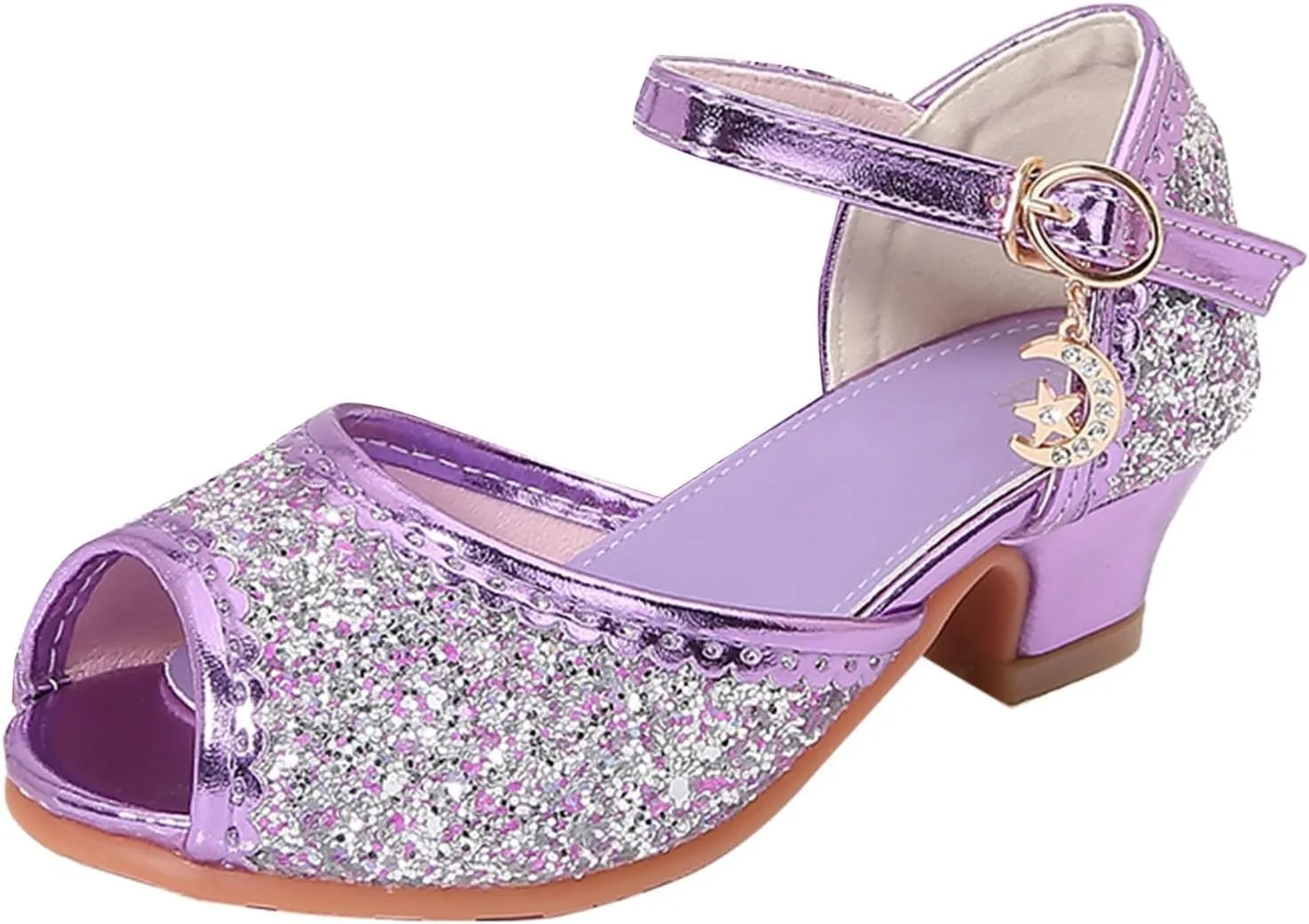 Kids Slide Sandals Girls Sandals Closed Toe Heels Wedding Party Shoes Sequins Bow For Toddler Kids Slides