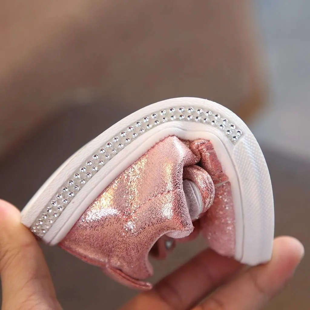 Kids Sneakers 1-6 Years Children Baby Girls Boys Sneakers Bling Sequins Bowknot Crystal Sport Shoes Baby Sneakers