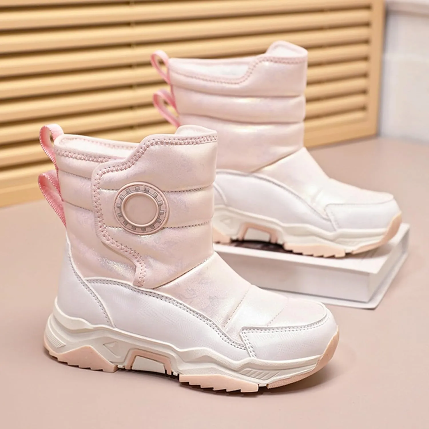 Kids Snow Boots For Girls Winter Boot Waterproof Warm Anti-Slip Shoes Kids Snow Boots Insulated Snow Boots For Boys