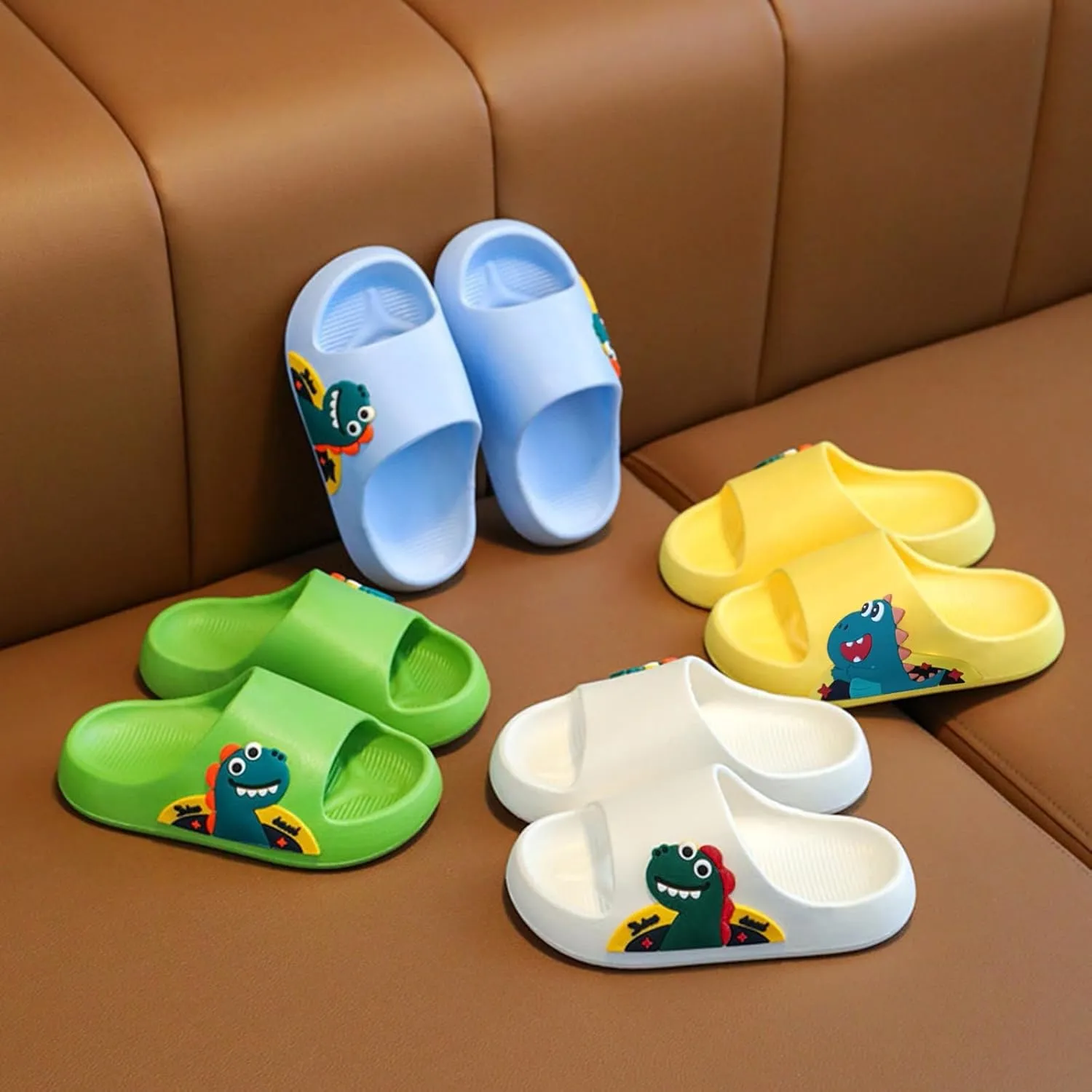 Kids Toddler Boys Girls Cloud Slide Dinosaur Shower Slippers Summer Soft Bottom Non Slip Quick Drying Water Shoes