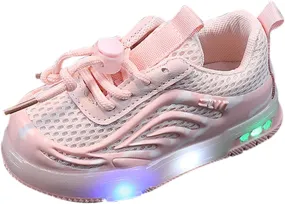 Kids Toddler Light Up Flashing Shoes Girls Boys Lightweight Breathable Flat Walking Sneaker Sport Shoes for Kids