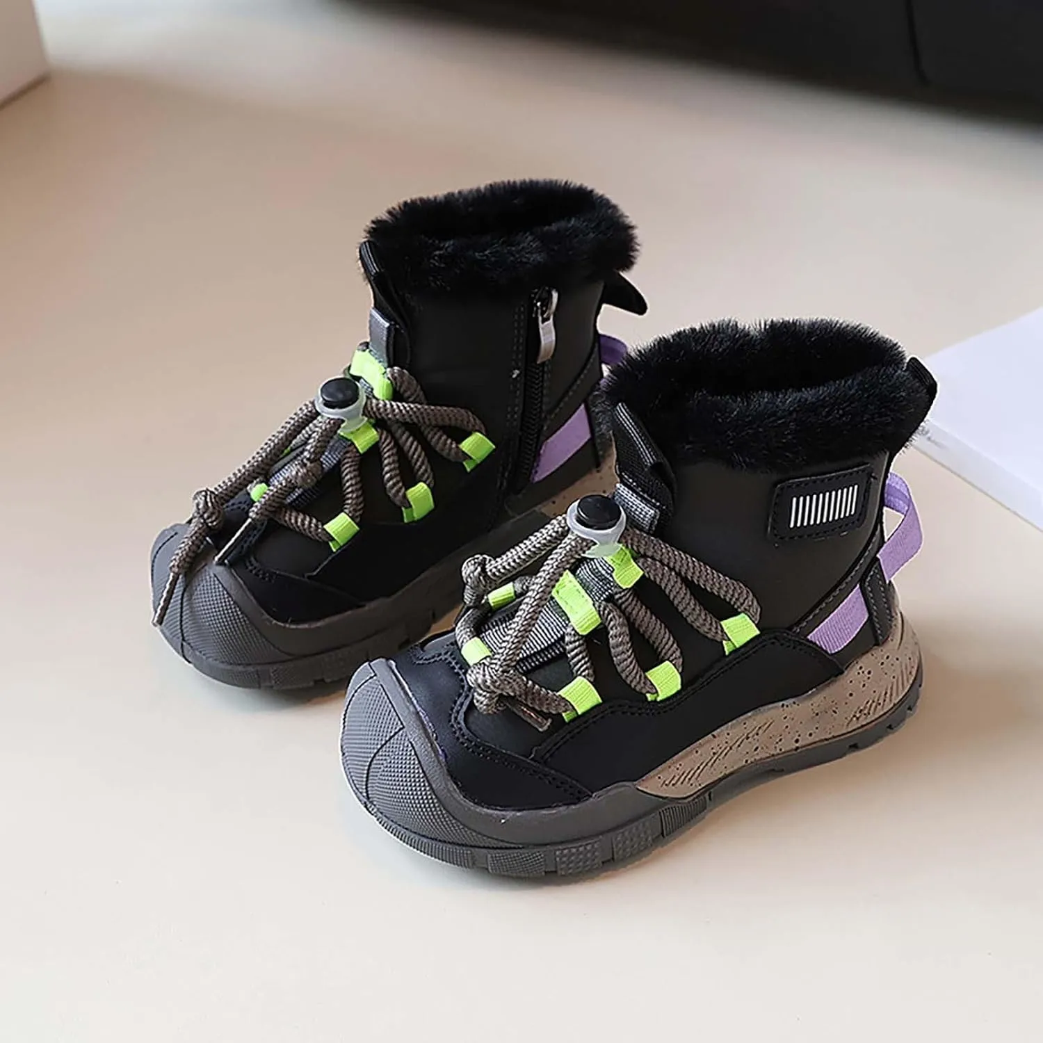 Kids Water Resistan Hiking Boots Boys Girls Anti Collision Anti-Ski Athletic Outdoor Adventur Trkking Shoes