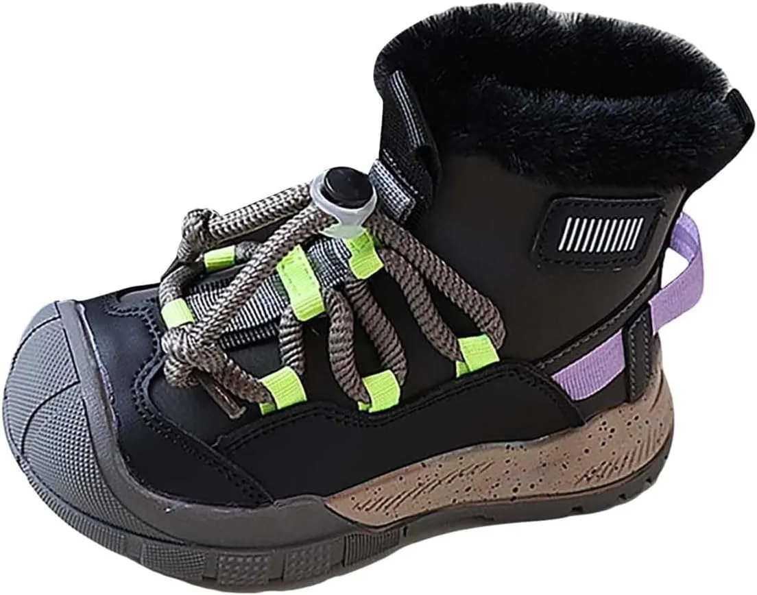 Kids Water Resistan Hiking Boots Boys Girls Anti Collision Anti-Ski Athletic Outdoor Adventur Trkking Shoes