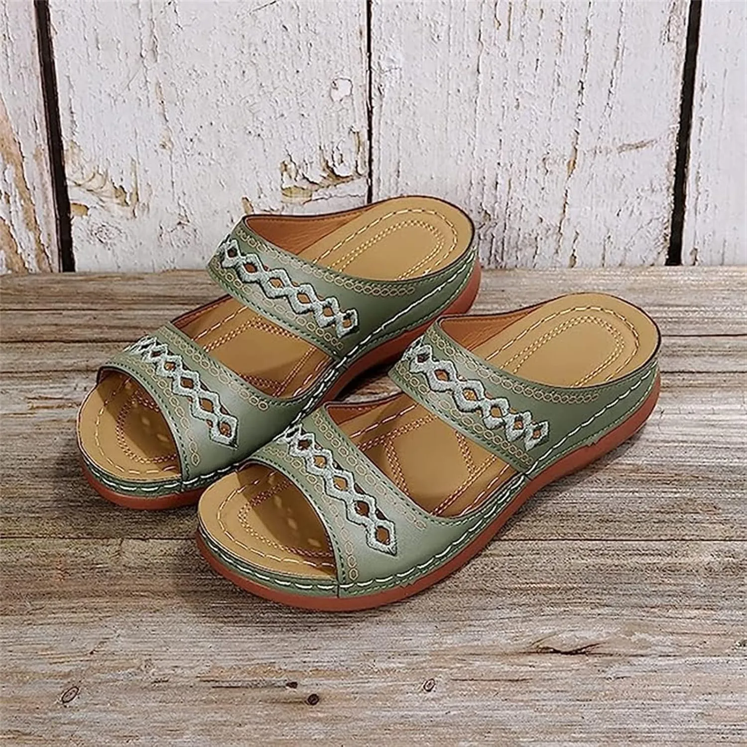 Lausiuoe Womens Comfy Orthotic Sandals,Womens Slides Sandals Slip On Slippers Orthopedic Flip Flops With Arch Support