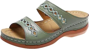 Lausiuoe Womens Comfy Orthotic Sandals,Womens Slides Sandals Slip On Slippers Orthopedic Flip Flops With Arch Support