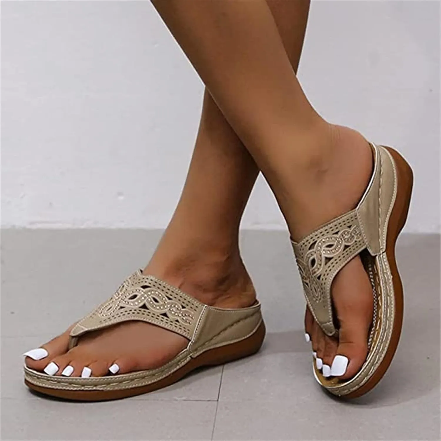 Lausiuoe Womens Comfy Orthotic Sandals,Womens Slides Sandals Slip On Slippers Orthopedic Flip Flops With Arch Support