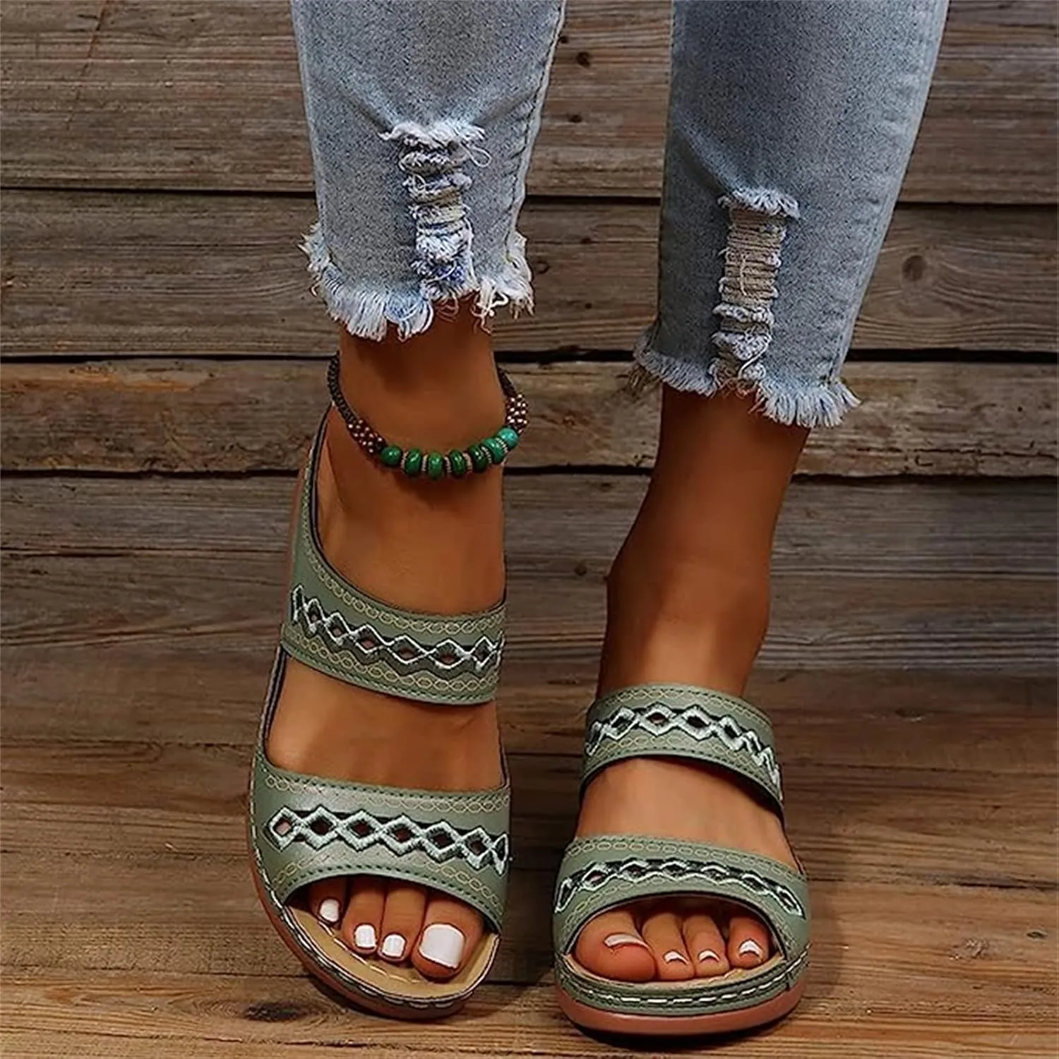 Lausiuoe Womens Comfy Orthotic Sandals,Womens Slides Sandals Slip On Slippers Orthopedic Flip Flops With Arch Support