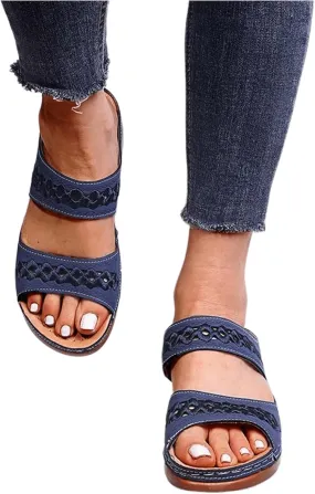 Lausiuoe Womens Comfy Orthotic Sandals,Womens Slides Sandals Slip On Slippers Orthopedic Flip Flops With Arch Support