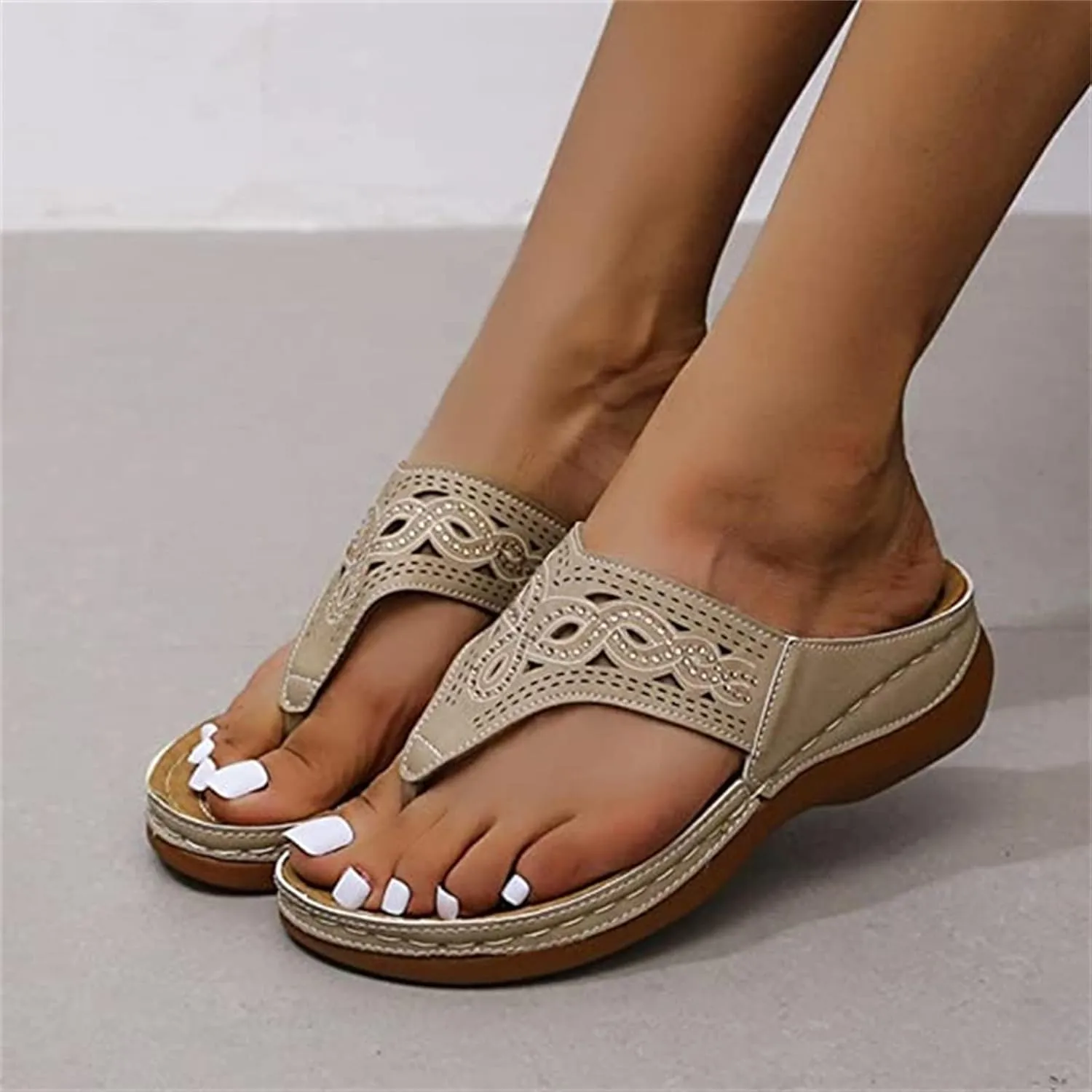 Lausiuoe Womens Comfy Orthotic Sandals,Womens Slides Sandals Slip On Slippers Orthopedic Flip Flops With Arch Support
