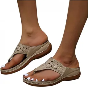 Lausiuoe Womens Comfy Orthotic Sandals,Womens Slides Sandals Slip On Slippers Orthopedic Flip Flops With Arch Support